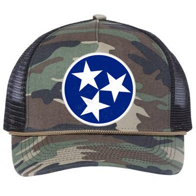 Tennessee Flag Vintage Distressed Retro Rope Trucker Hat Cap