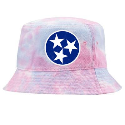 Tennessee Flag Vintage Distressed Tie-Dyed Bucket Hat