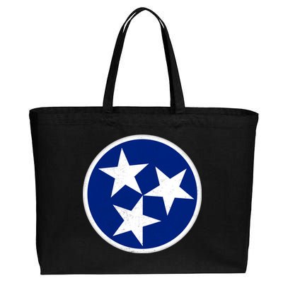 Tennessee Flag Vintage Distressed Cotton Canvas Jumbo Tote