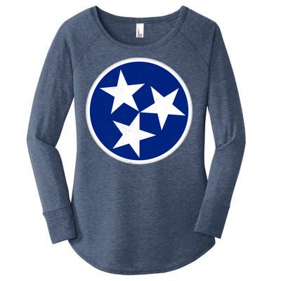 Tennessee Flag Vintage Distressed Women's Perfect Tri Tunic Long Sleeve Shirt