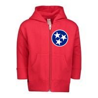 Tennessee Flag Vintage Distressed Toddler Zip Fleece Hoodie