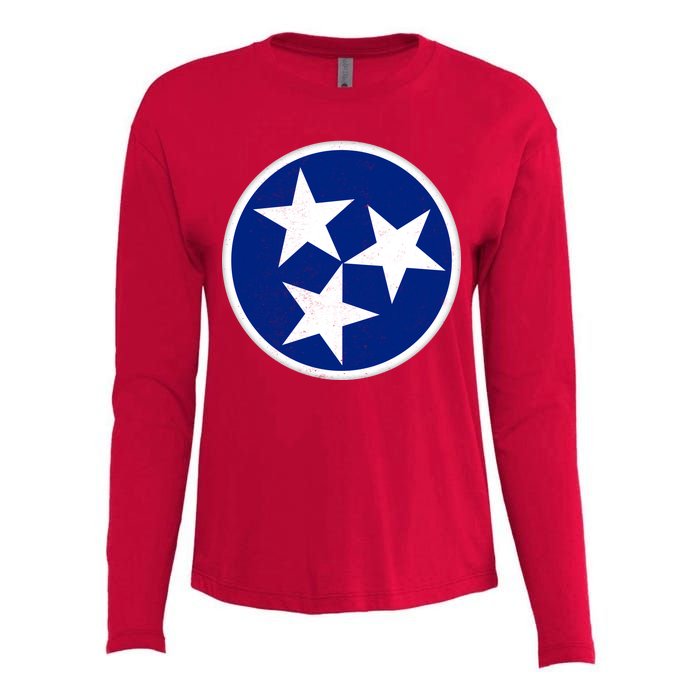 Tennessee Flag Vintage Distressed Womens Cotton Relaxed Long Sleeve T-Shirt