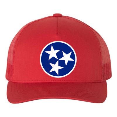 Tennessee Flag Vintage Distressed Yupoong Adult 5-Panel Trucker Hat