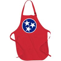 Tennessee Flag Vintage Distressed Full-Length Apron With Pockets