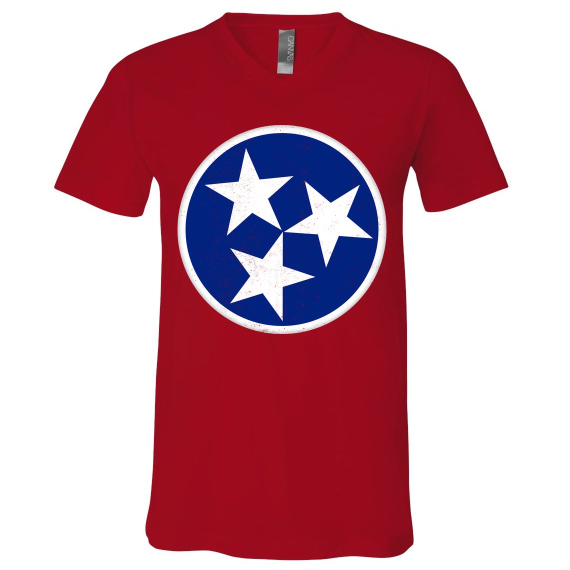 Tennessee Flag Vintage Distressed V-Neck T-Shirt