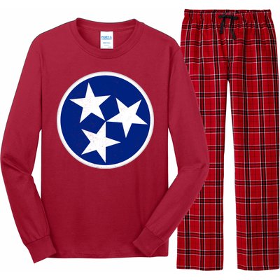 Tennessee Flag Vintage Distressed Long Sleeve Pajama Set