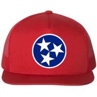 Tennessee Flag Vintage Distressed Flat Bill Trucker Hat