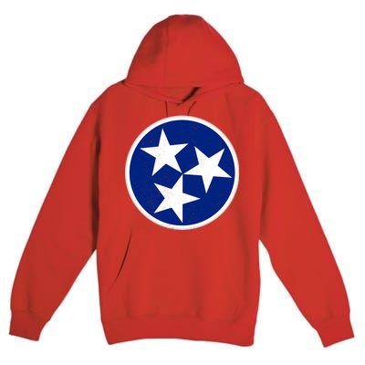 Tennessee Flag Vintage Distressed Premium Pullover Hoodie