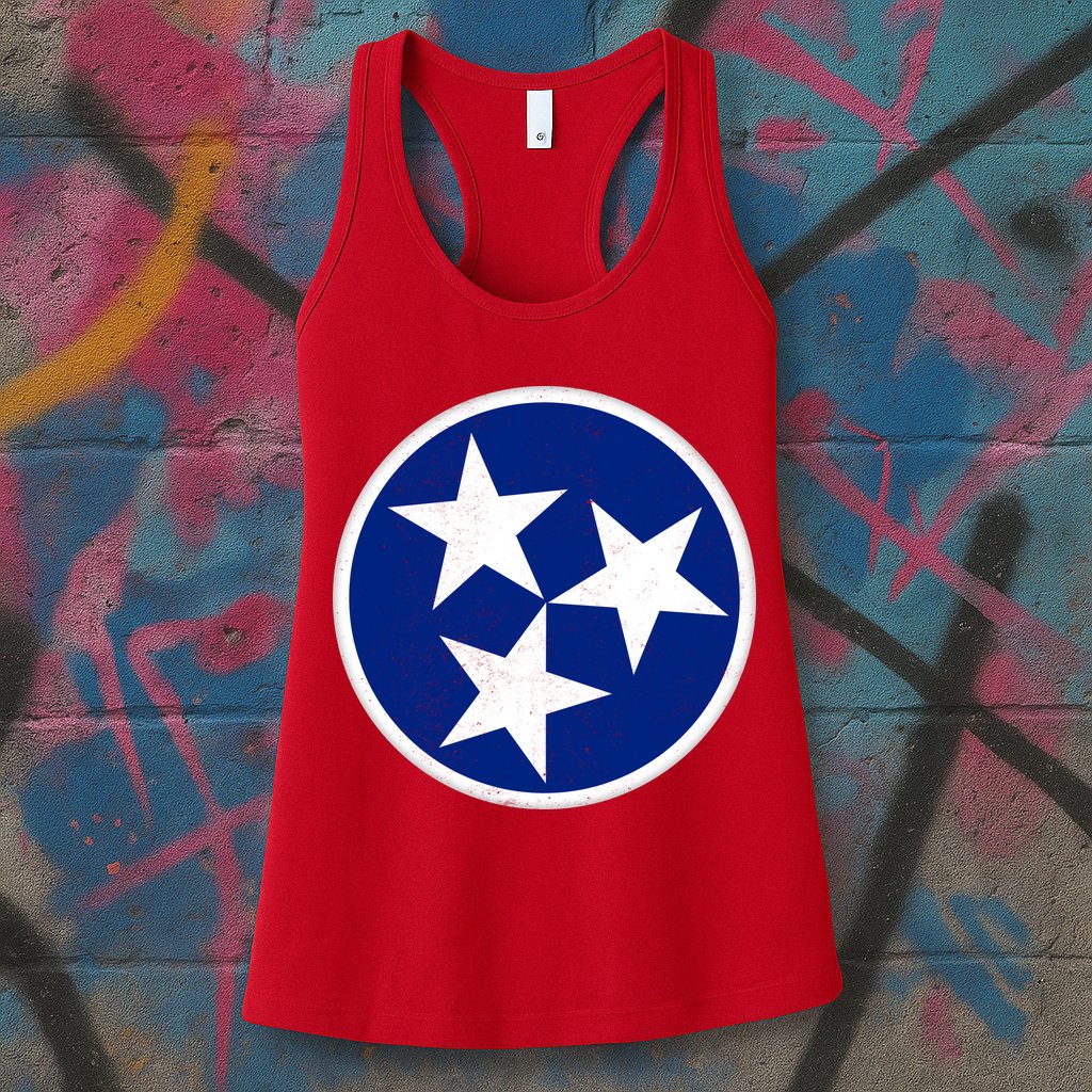 Tennessee Flag Vintage Distressed Womens Tank Top
