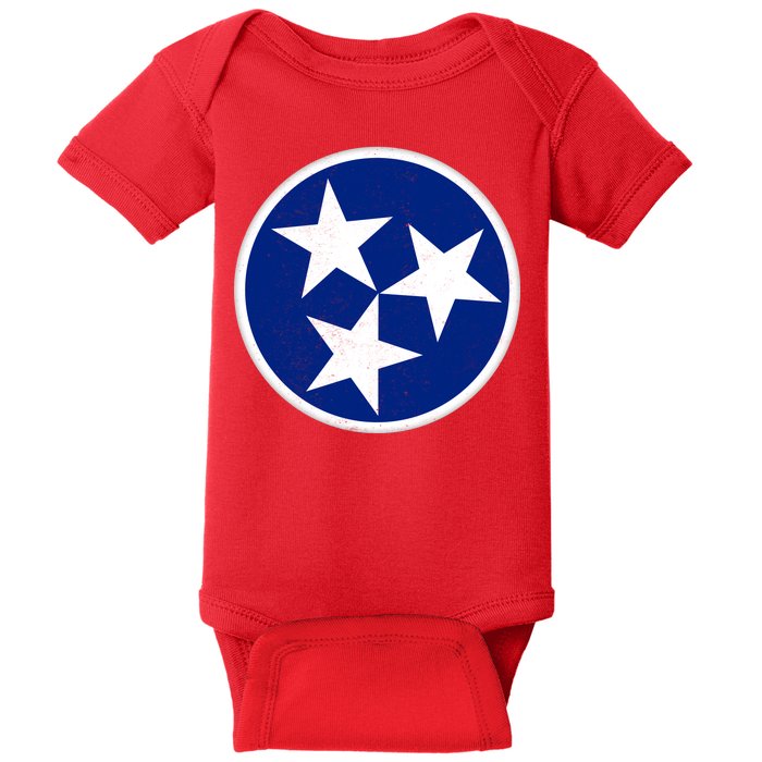 Tennessee Flag Vintage Distressed Baby Bodysuit