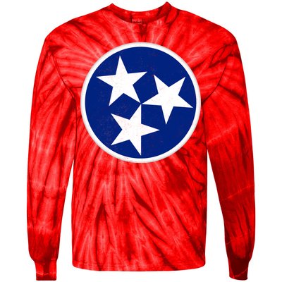 Tennessee Flag Vintage Distressed Tie-Dye Long Sleeve Shirt