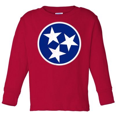 Tennessee Flag Vintage Distressed Toddler Long Sleeve Shirt