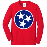 Tennessee Flag Vintage Distressed Kids Long Sleeve Shirt