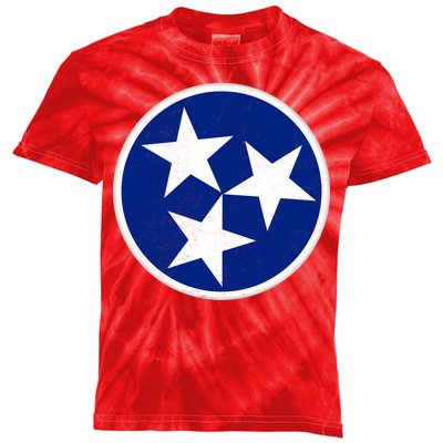 Tennessee Flag Vintage Distressed Kids Tie-Dye T-Shirt