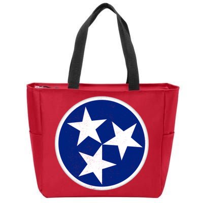 Tennessee Flag Vintage Distressed Zip Tote Bag