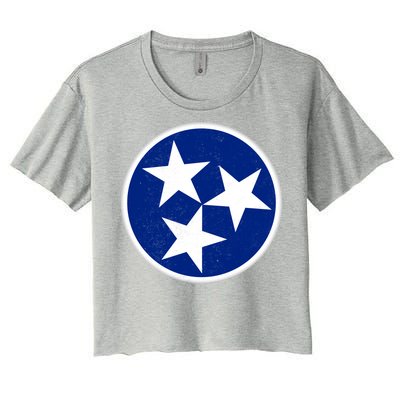 Tennessee Flag Vintage Distressed Women's Crop Top Tee