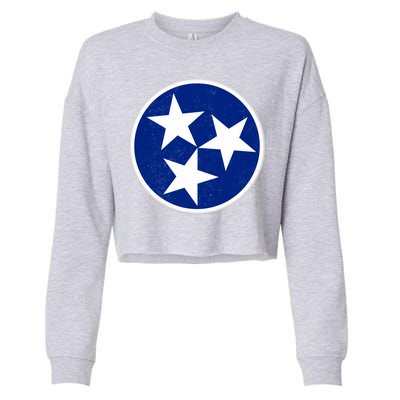 Tennessee Flag Vintage Distressed Cropped Pullover Crew