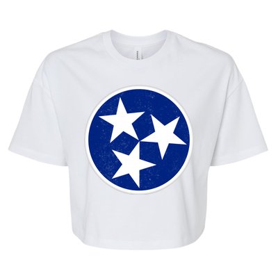 Tennessee Flag Vintage Distressed Bella+Canvas Jersey Crop Tee