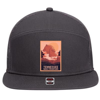 Tennessee Smoky Mountains 7 Panel Mesh Trucker Snapback Hat