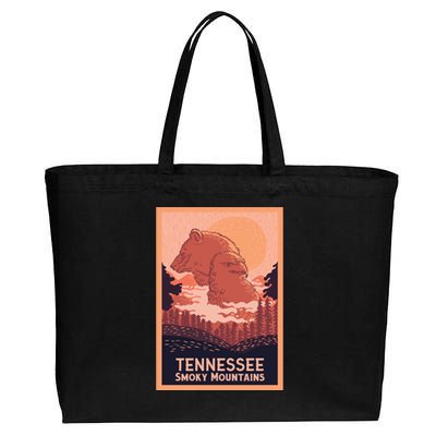 Tennessee Smoky Mountains Cotton Canvas Jumbo Tote