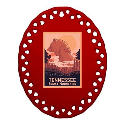 Tennessee Smoky Mountains Ceramic Oval Ornament