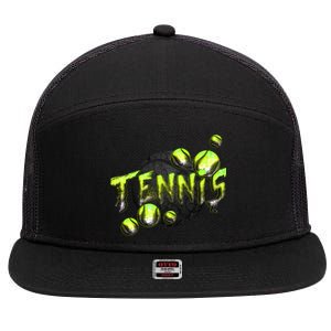 Tennis 7 Panel Mesh Trucker Snapback Hat