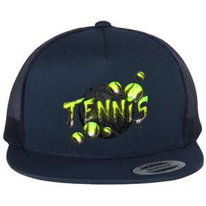 Tennis Flat Bill Trucker Hat