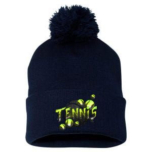 Tennis Pom Pom 12in Knit Beanie