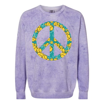 Tennis Peace Sign Colorblast Crewneck Sweatshirt