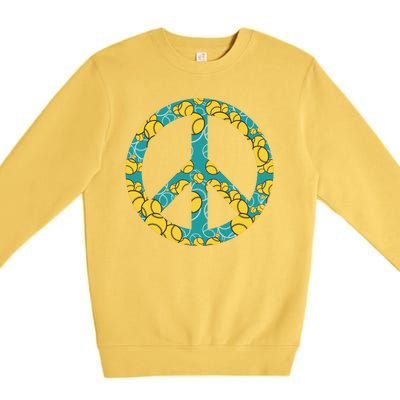 Tennis Peace Sign Premium Crewneck Sweatshirt