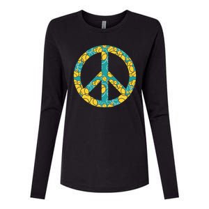 Tennis Peace Sign Womens Cotton Relaxed Long Sleeve T-Shirt