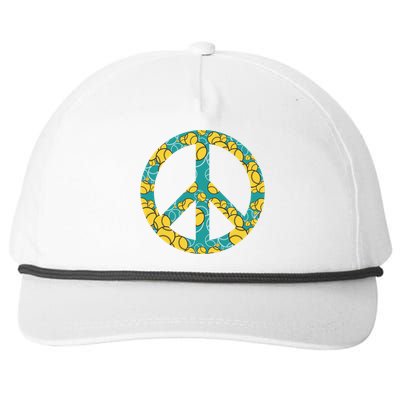 Tennis Peace Sign Snapback Five-Panel Rope Hat