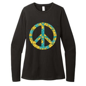 Tennis Peace Sign Womens CVC Long Sleeve Shirt