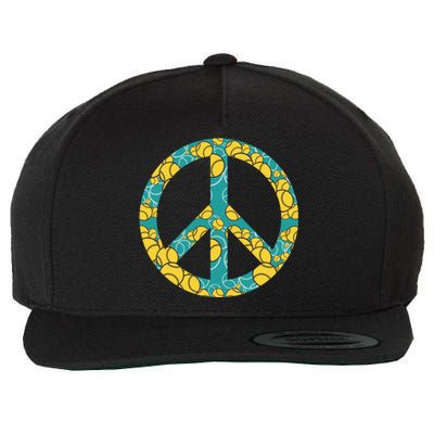 Tennis Peace Sign Wool Snapback Cap