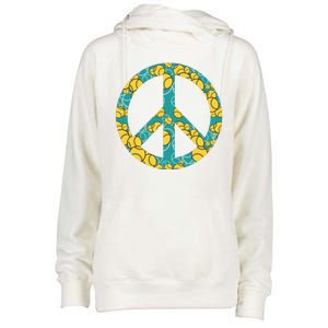 Tennis Peace Sign Womens Funnel Neck Pullover Hood