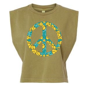 Tennis Peace Sign Garment-Dyed Women's Muscle Tee