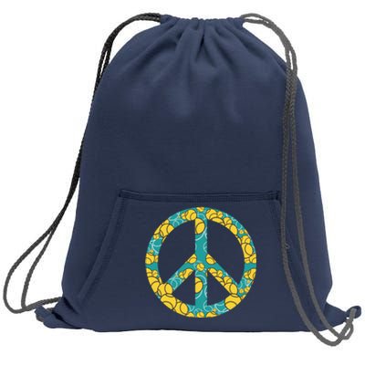 Tennis Peace Sign Sweatshirt Cinch Pack Bag