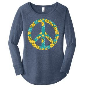 Tennis Peace Sign Women's Perfect Tri Tunic Long Sleeve Shirt