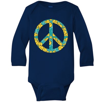 Tennis Peace Sign Baby Long Sleeve Bodysuit