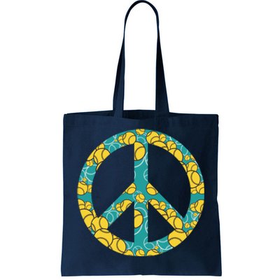 Tennis Peace Sign Tote Bag