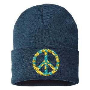 Tennis Peace Sign Sustainable Knit Beanie