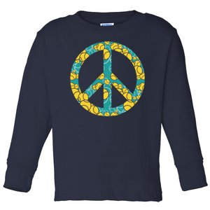 Tennis Peace Sign Toddler Long Sleeve Shirt