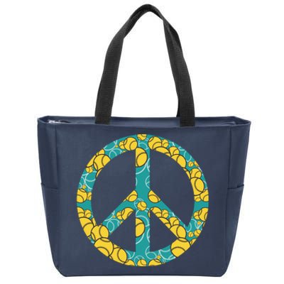 Tennis Peace Sign Zip Tote Bag