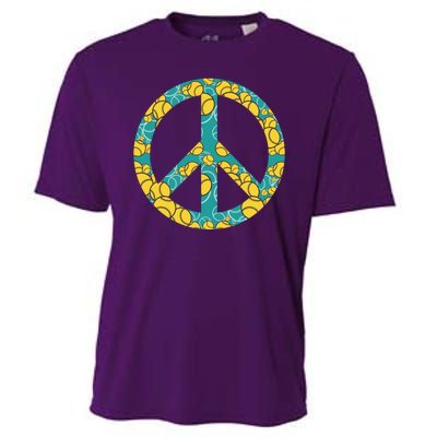 Tennis Peace Sign Cooling Performance Crew T-Shirt