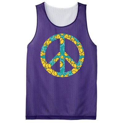 Tennis Peace Sign Mesh Reversible Basketball Jersey Tank