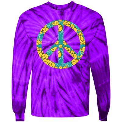 Tennis Peace Sign Tie-Dye Long Sleeve Shirt