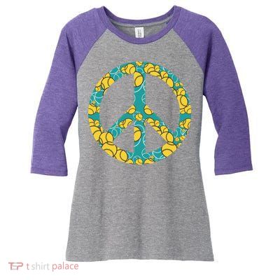 Tennis Peace Sign Women's Tri-Blend 3/4-Sleeve Raglan Shirt
