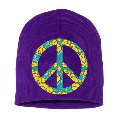 Tennis Peace Sign Short Acrylic Beanie