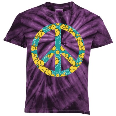 Tennis Peace Sign Kids Tie-Dye T-Shirt