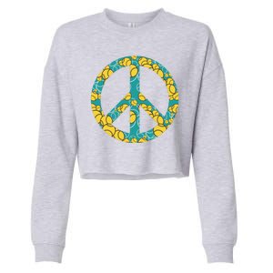 Tennis Peace Sign Cropped Pullover Crew